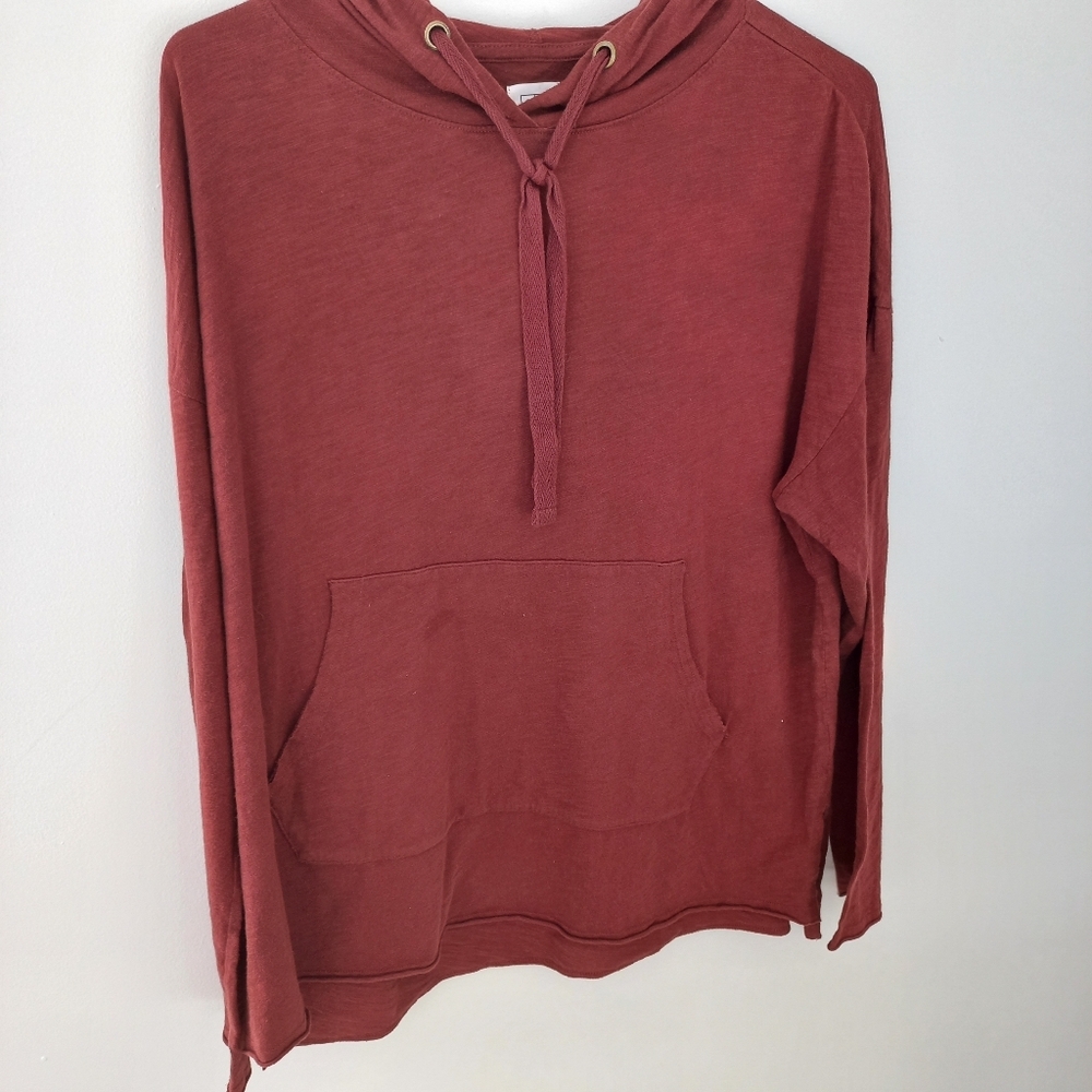 Core Life Men's Stylish Burgundy Kangaroo Pocket Pullover Hoodie Size M